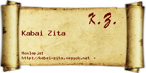 Kabai Zita névjegykártya