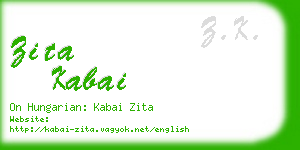 zita kabai business card
